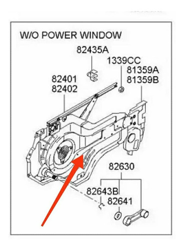 Imagen 1 de 5 de Mecanismo Elevavidrio Delant  Rh Hyundai Elantra 82402-2d010