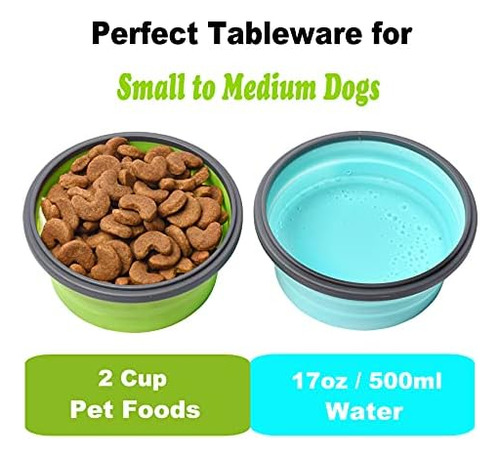 Pack 2 Tazones Plegables Para Perros, Comodidad En Viaje