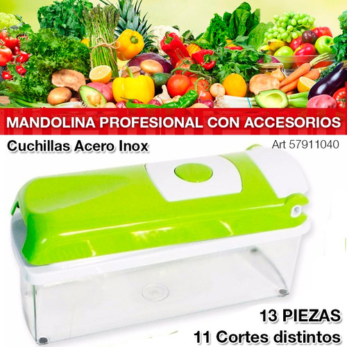 Rallador Cortador Multiple Mandolina Acero Verduras Y Frutas