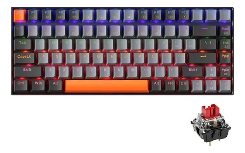 Teclado Machenike K500 B84 75% Switch Huano Brown Color negro Idioma del teclado inglés EE. UU.