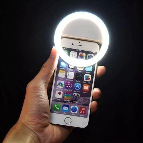 Anillo de luz con clip para selfies, flash celular universal
