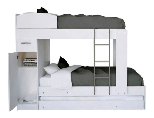 Cama Cucheta Triple Platinum 954 Marinera Con Placard Kromos