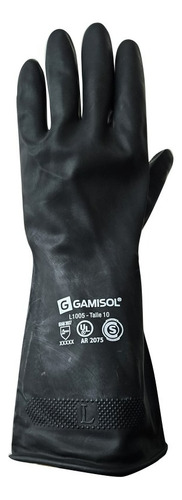 Guantes De Látex Industrial Negro Gamisol L1005