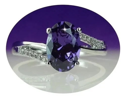 Anillo de plata con piedra morada sale