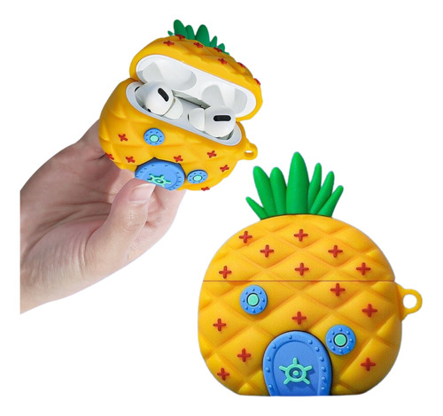 Case Silicón AirPods Generación 3 Animado Piña Bob Esponja