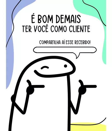 cartão agradecimento flork meme , meme florcks bonequinhos, personalizados  com seu instagram.