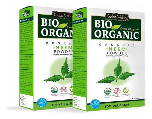 Indus Valley Bio Organic Neem Herbs Powder Para El Cuidado D