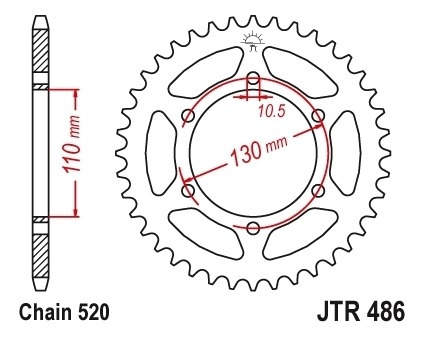 Imagen 2 de 3 de Corona Jt 45t Ninja 250 Yzf R1 Yzf R6 Mt 03 Beitia Motos