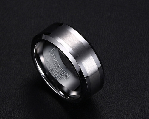 Anillo Elegante De Acero Para Bodas- Compromisos.