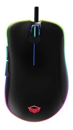 Imagen 2 de 9 de Mouse Gamer Meetion Gm19 Dpi 6400 Con Luz Rgb Negro Pc Ps4