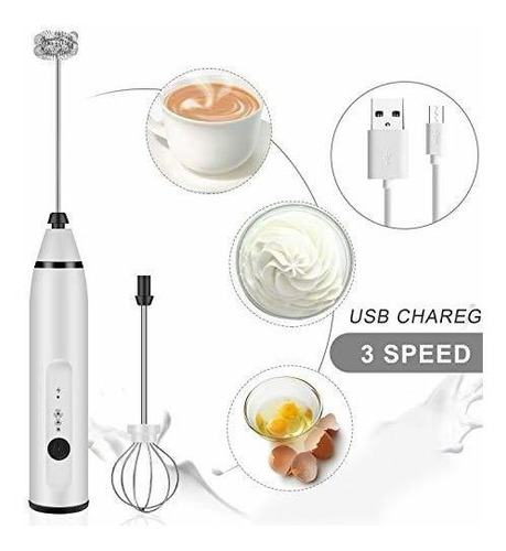 3 Velocidad Ajustable Leche White Froth Fruther Usb Rec...