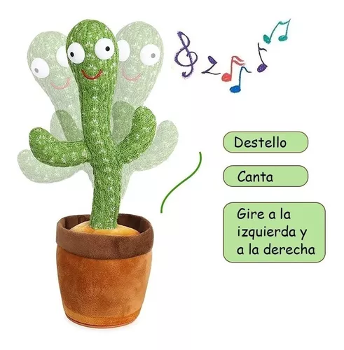 Cactus bailarín con ropa Cool musical canta baila repite voz