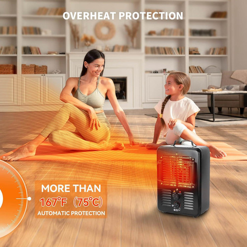 Calefactor Eléctrico Beyond Heat 1500w Con Termostato Negro