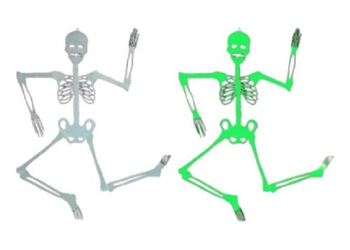 Imagen 1 de 2 de Colgante Esqueleto Brilla En La Oscuridad 150cm Halloween