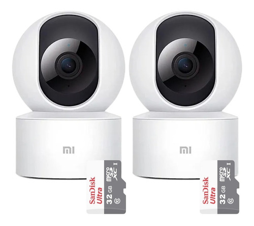 Kit 2 Camaras Ip Xiaomi Internas + 2 Memorias Microsd 32gb