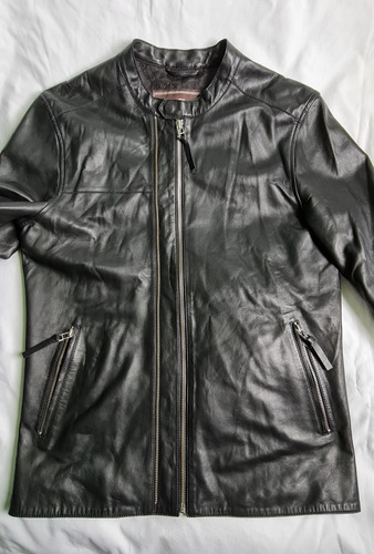 Exclusiva Chaqueta De Cuero Pretty Green, Importada, Talla S