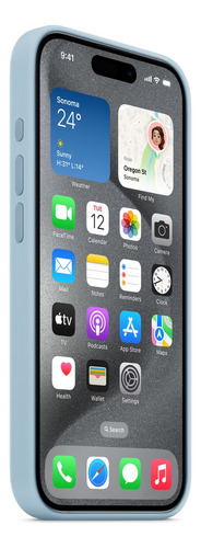 Funda Iphone 13 14 15 Silicona Case Pro Y Pro Max Azul Claro Iphone 15 Pro