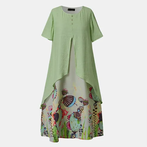 Vestidos Grandes De Moda De Verano Con Dos Vestidos Falsos