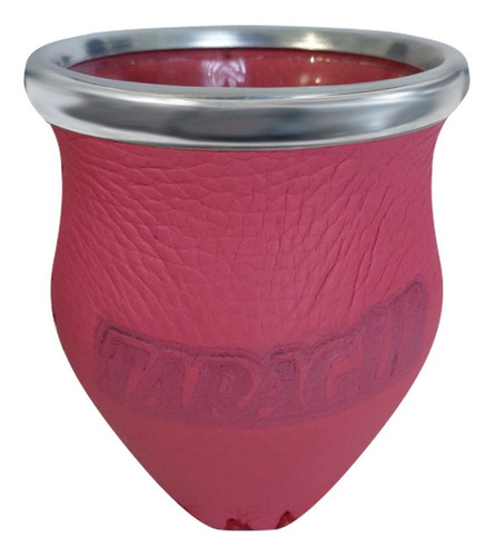 Imagen 2 de 5 de Mate De Vidrio Grande Taragüi Fucsia Boca Ancha