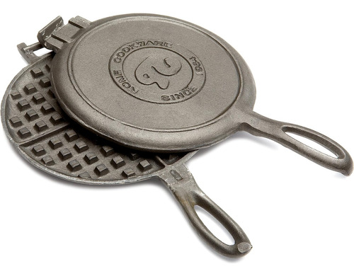 Roma Industries Waffle Cast Iron, Negro