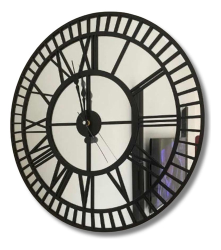 Reloj De Pared Calado En Madera Con Espejo/ 40 Cm
