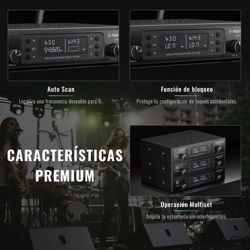Sistema De Micrófono Inalámbrico Dual Uhf Phenyx Pro Ptu-71b