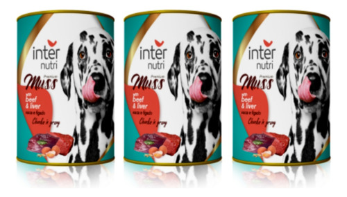 3 Pack Internutri Carne Higado 415gr Alimento Humedo Perros 