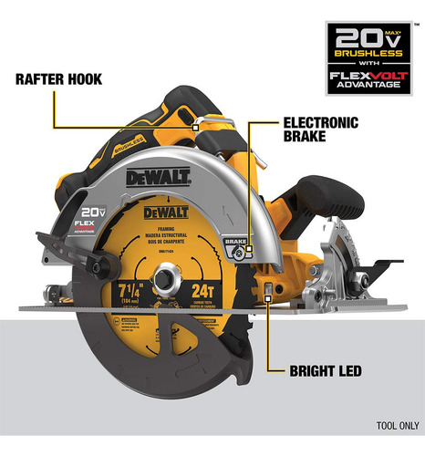 Sierra Circular Dewalt Dcs573b De 20 V Como Máx.* 7-1/4 PuLG