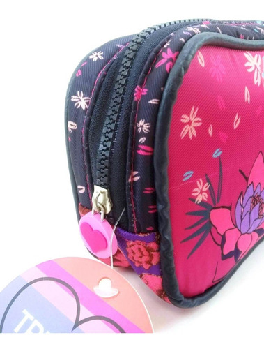 Imagen 5 de 10 de Cartuchera Escolar Rectangular Estampada Trendy Cierre
