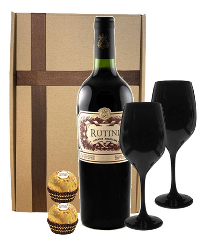   Vino Rutini Copas Negras Caja Regalo Xco Bebidas