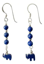 Comprar Aros Lapislázuli Elefante Mini Plata Fina 925