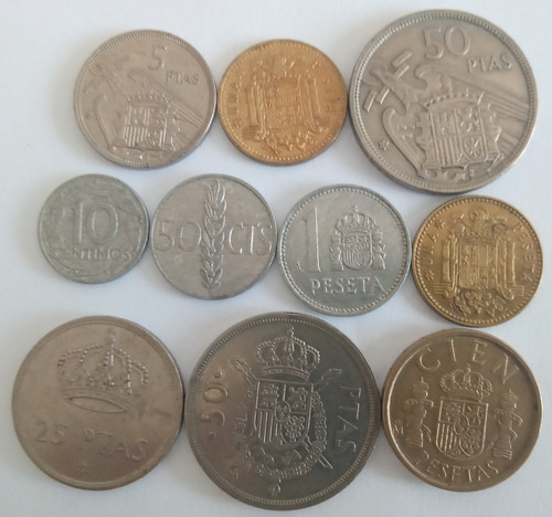 10 Moedas Da Espanha (Usado)