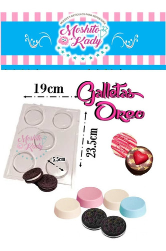 1 Molde Oreo 5x2 Cm Con 5 Cavidades Para Chocolate Color Blanco