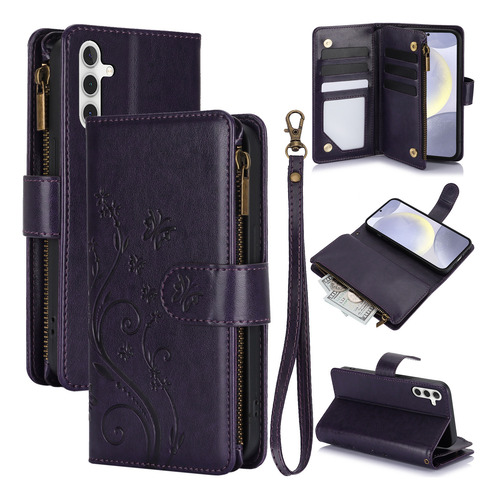 Funda De Piel Tipo Cartera Con Tapa Para Samsung Galaxy A56 A36 A26 A16 A06