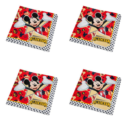 48 Unidades - Guardanapo De Papel - Festa Mickey Mouse