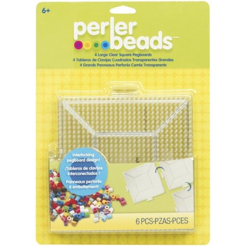Perler Fused Bead Pegboard Square Large Clear