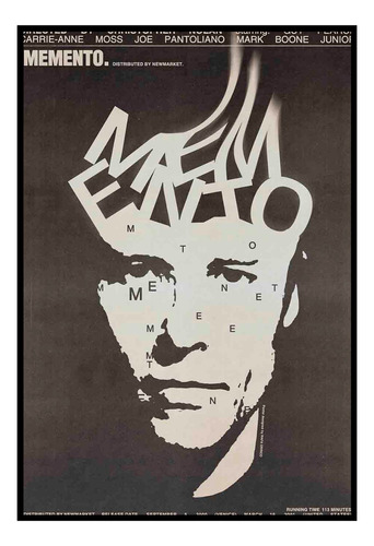 Cuadro Premium Poster 33x48cm Memento Christopher Nolan