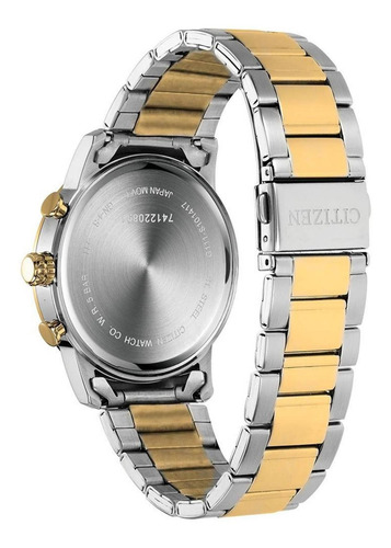 Citizen Quartz Chronograph Black Dial An8054-50e Color de la correa Plata y Oro Color del bisel Oro Color del fondo Negro