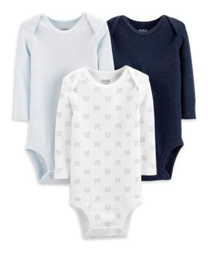 Pack Bodys Carters Varón Talle 3 Meses 