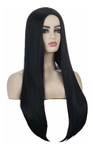 27  Long Black Wig For Women Straight Sinthetic Wig 88qnn