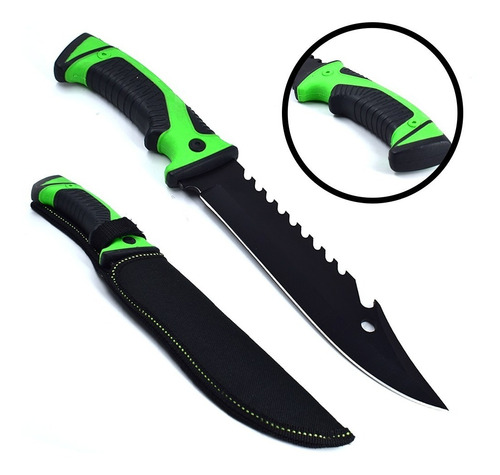 Navaja  Cuchillo Supervivencia Semi Automática Con Estuche