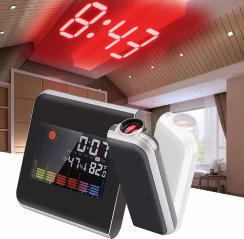 Reloj Digital Despertador Proyector Temperatura Usb Digital
