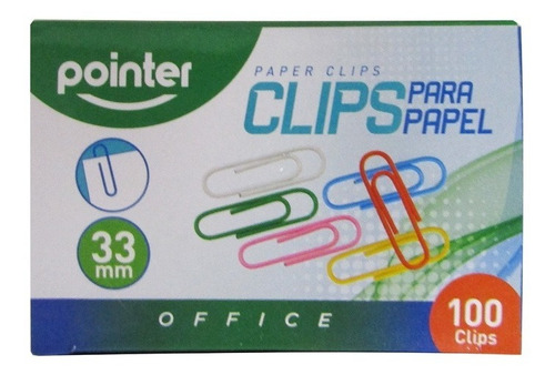 Clip Pointer En Colores Cja 100 Unidades     Pack 10 Und