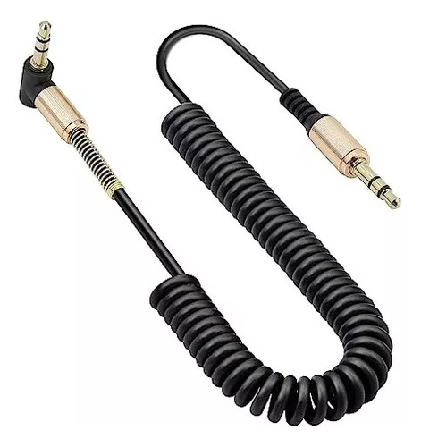 Cable De Audio 1x1 Plug/plug  Espiral Curvo Metal 2 Metros