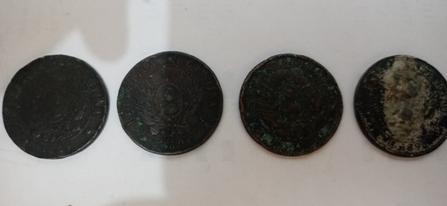 Antiguas Monedas Argentina Dos Centavos 1889, 90 Y 93 N732