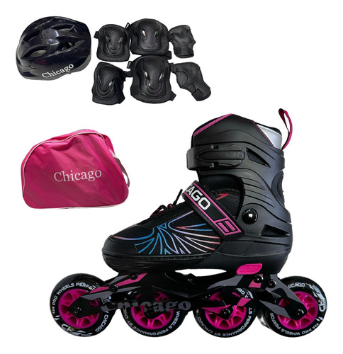 Patines Chicago En Linea Semiprofesionales Con Kit Completo