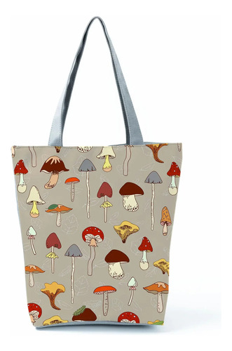 Large Capacity Handbag For Women Mushroom Group Printing