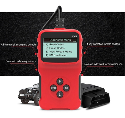 Scanner Automotriz Multimarca V309 Obd2 5 Idiomas 9 Protocol