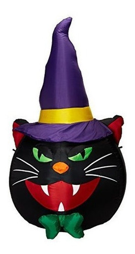 Bzb Bienes 4 Pies Iluminado Halloween Inflable Gato Negro Co