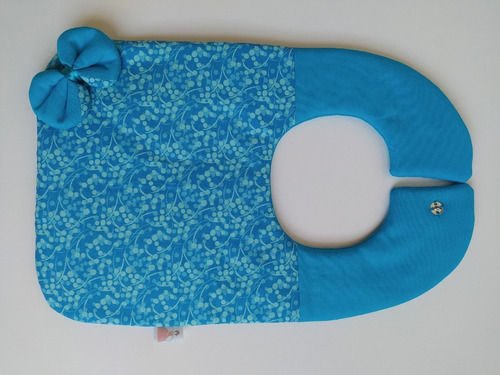 Babador Com Laço - Azul Liso E Estampado
